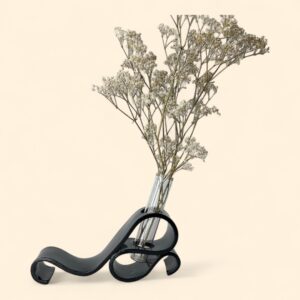 Serene Swirl Vase - Back to Black